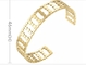 Superfluity العلامة التجارية واسعة جوفاء سوار الذهب الخرزة 24 كيلو الذهب الفولاذ المقاوم للصدأ الإسورة