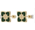 أقراط تشيكوسلوفاكيا حجر شامروك أربع أوراق برسيم أخضر أقراط يوم القديس باتريك للنساء مجوهرات إيرلندية