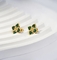 أقراط تشيكوسلوفاكيا حجر شامروك أربع أوراق برسيم أخضر أقراط يوم القديس باتريك للنساء مجوهرات إيرلندية