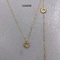 العلامة التجارية الراقية 18k الذهب الفولاذ المقاوم للصدأ والمجوهرات مجموعة الذهب والعتاد 45cm قلادة رقيقة